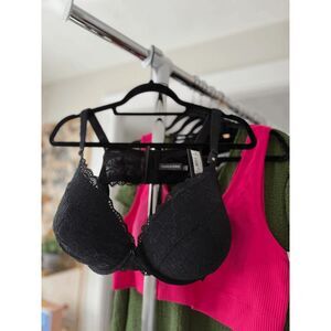 NWT Torrid Push Up Plunge Black Lace Bra